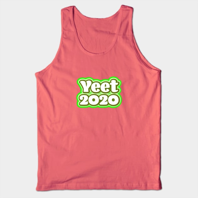 Yeet 2020 - Retro Green Tank Top by Jitterfly